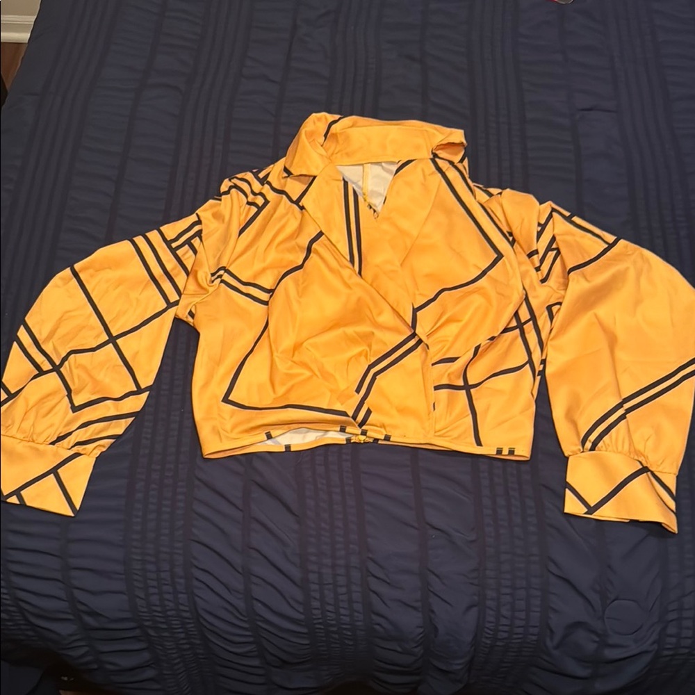 Yellow Geometric Patterned Blouse
